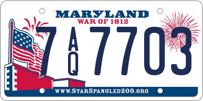 MD license plate 7AQ7703