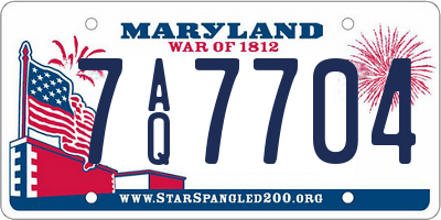 MD license plate 7AQ7704