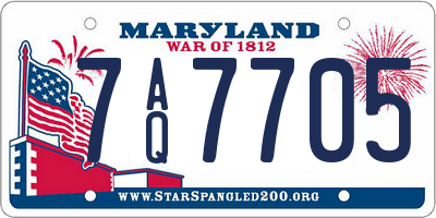 MD license plate 7AQ7705