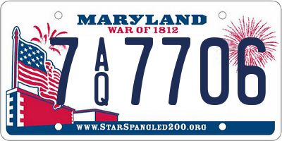 MD license plate 7AQ7706