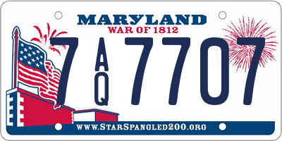 MD license plate 7AQ7707