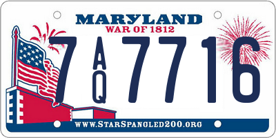MD license plate 7AQ7716