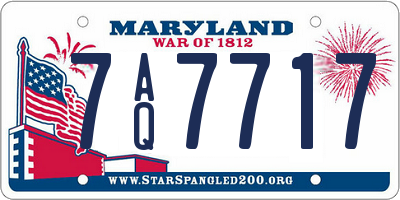 MD license plate 7AQ7717