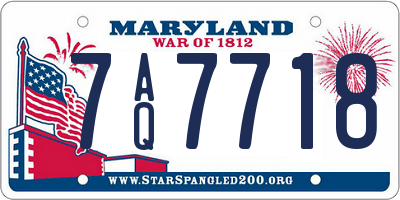 MD license plate 7AQ7718