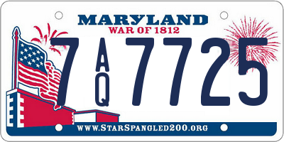 MD license plate 7AQ7725