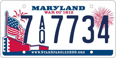 MD license plate 7AQ7734