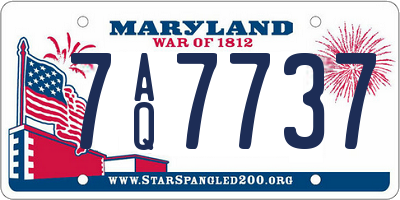 MD license plate 7AQ7737