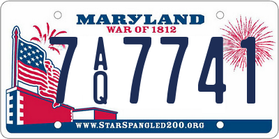 MD license plate 7AQ7741