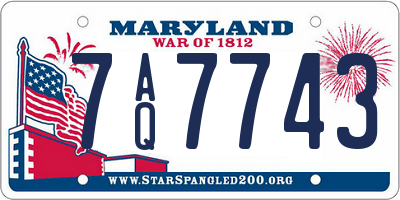 MD license plate 7AQ7743