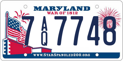MD license plate 7AQ7748