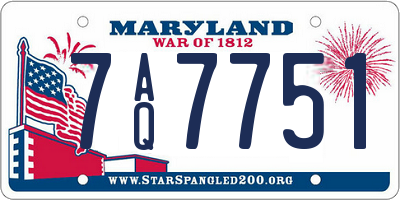 MD license plate 7AQ7751