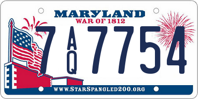 MD license plate 7AQ7754