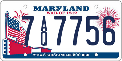 MD license plate 7AQ7756