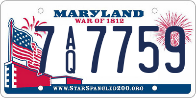 MD license plate 7AQ7759