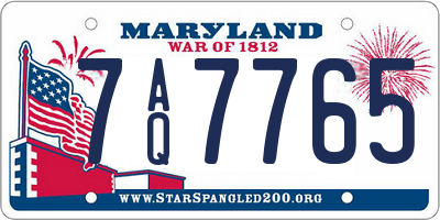 MD license plate 7AQ7765