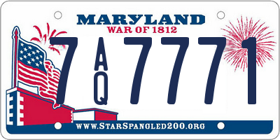MD license plate 7AQ7771