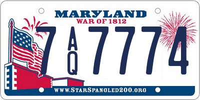 MD license plate 7AQ7774