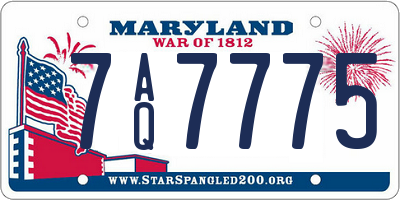 MD license plate 7AQ7775
