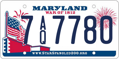 MD license plate 7AQ7780