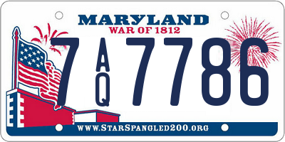 MD license plate 7AQ7786
