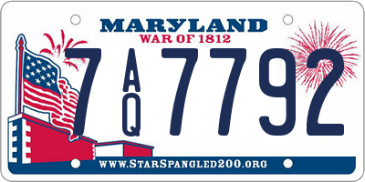 MD license plate 7AQ7792