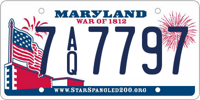 MD license plate 7AQ7797
