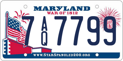 MD license plate 7AQ7799