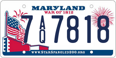 MD license plate 7AQ7818