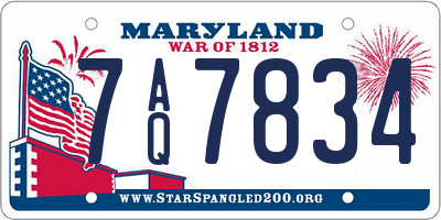 MD license plate 7AQ7834