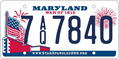 MD license plate 7AQ7840