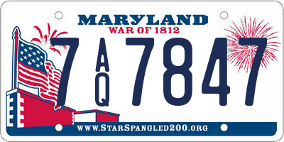 MD license plate 7AQ7847