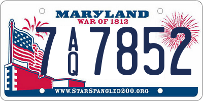 MD license plate 7AQ7852