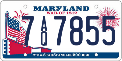 MD license plate 7AQ7855