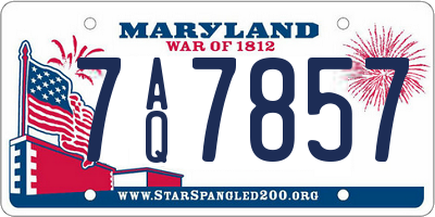MD license plate 7AQ7857