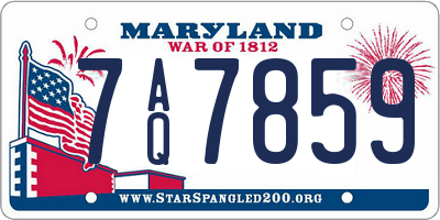 MD license plate 7AQ7859
