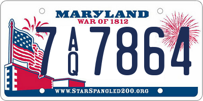 MD license plate 7AQ7864