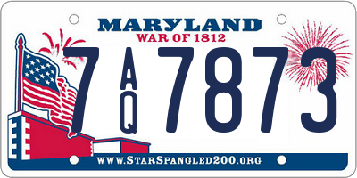 MD license plate 7AQ7873