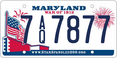 MD license plate 7AQ7877
