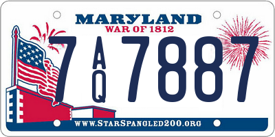 MD license plate 7AQ7887