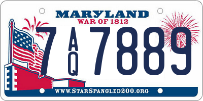 MD license plate 7AQ7889