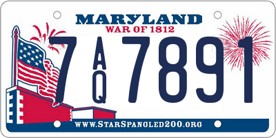 MD license plate 7AQ7891