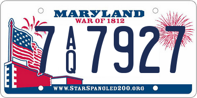 MD license plate 7AQ7927