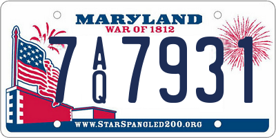 MD license plate 7AQ7931