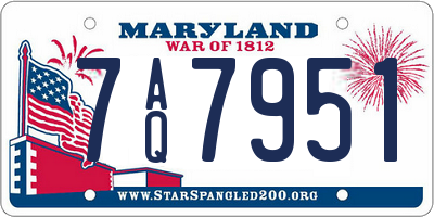 MD license plate 7AQ7951