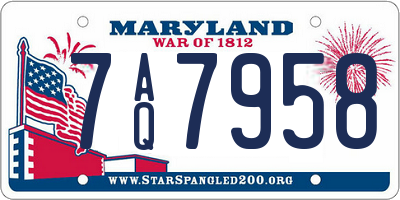 MD license plate 7AQ7958