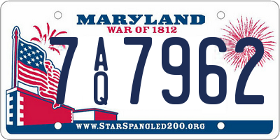 MD license plate 7AQ7962