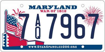 MD license plate 7AQ7967