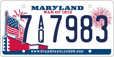MD license plate 7AQ7983