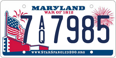 MD license plate 7AQ7985