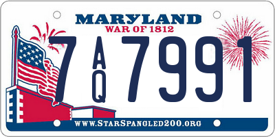 MD license plate 7AQ7991